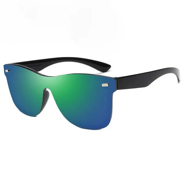 Colored Rimless Mirror Sunglasses