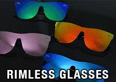 Colored Rimless Mirror Sunglasses