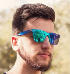 Colored Rimless Mirror Sunglasses