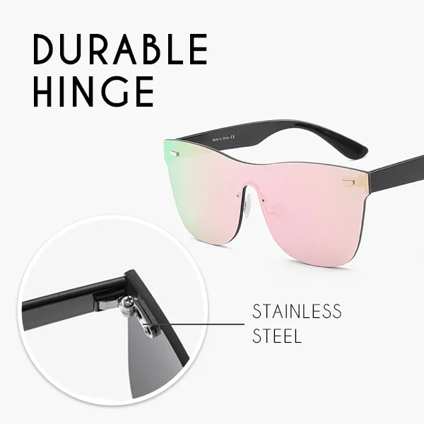 Colored Rimless Mirror Sunglasses