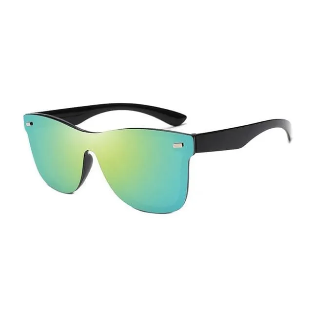 Colored Rimless Mirror Sunglasses