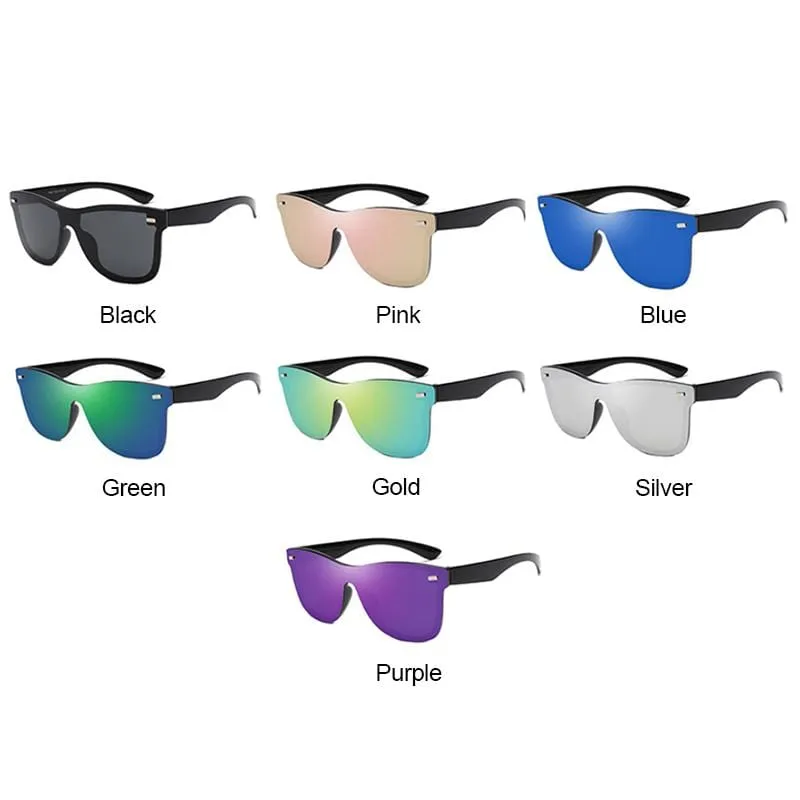 Colored Rimless Mirror Sunglasses