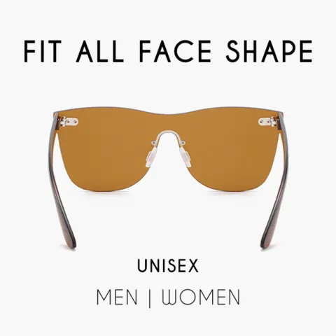 Colored Rimless Mirror Sunglasses