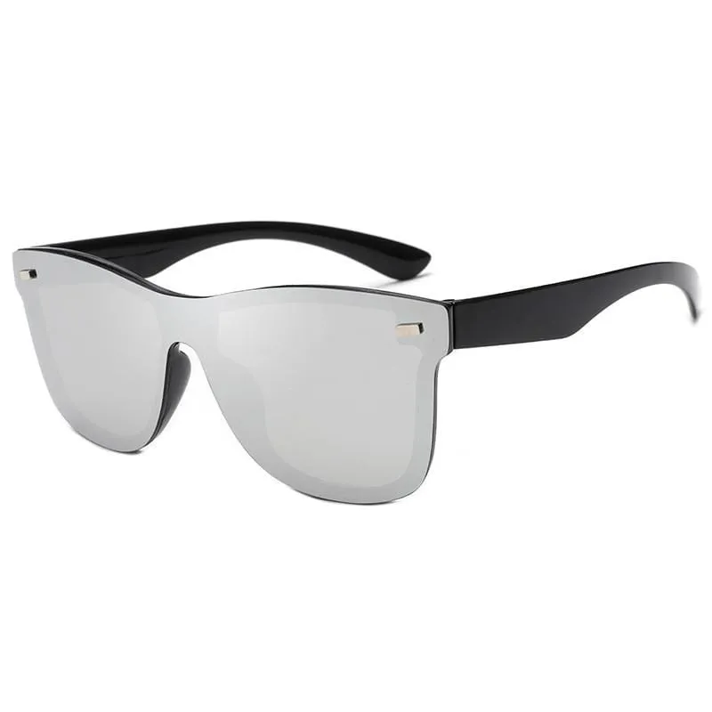 Colored Rimless Mirror Sunglasses
