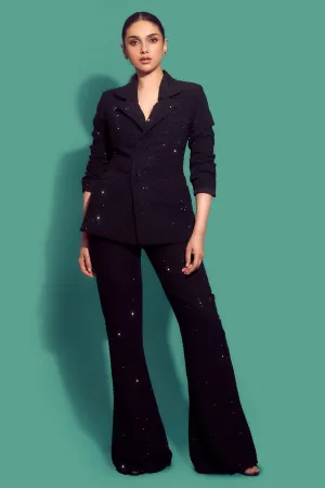 Crystal Embellished Blazer & Pant Set