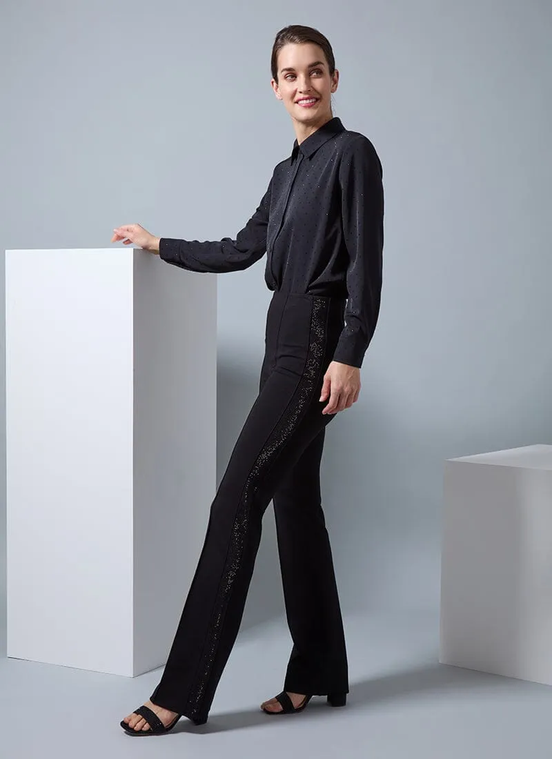 Crystal Embellished Parker Shirt & Elysse Embellished Crystal Pant Set