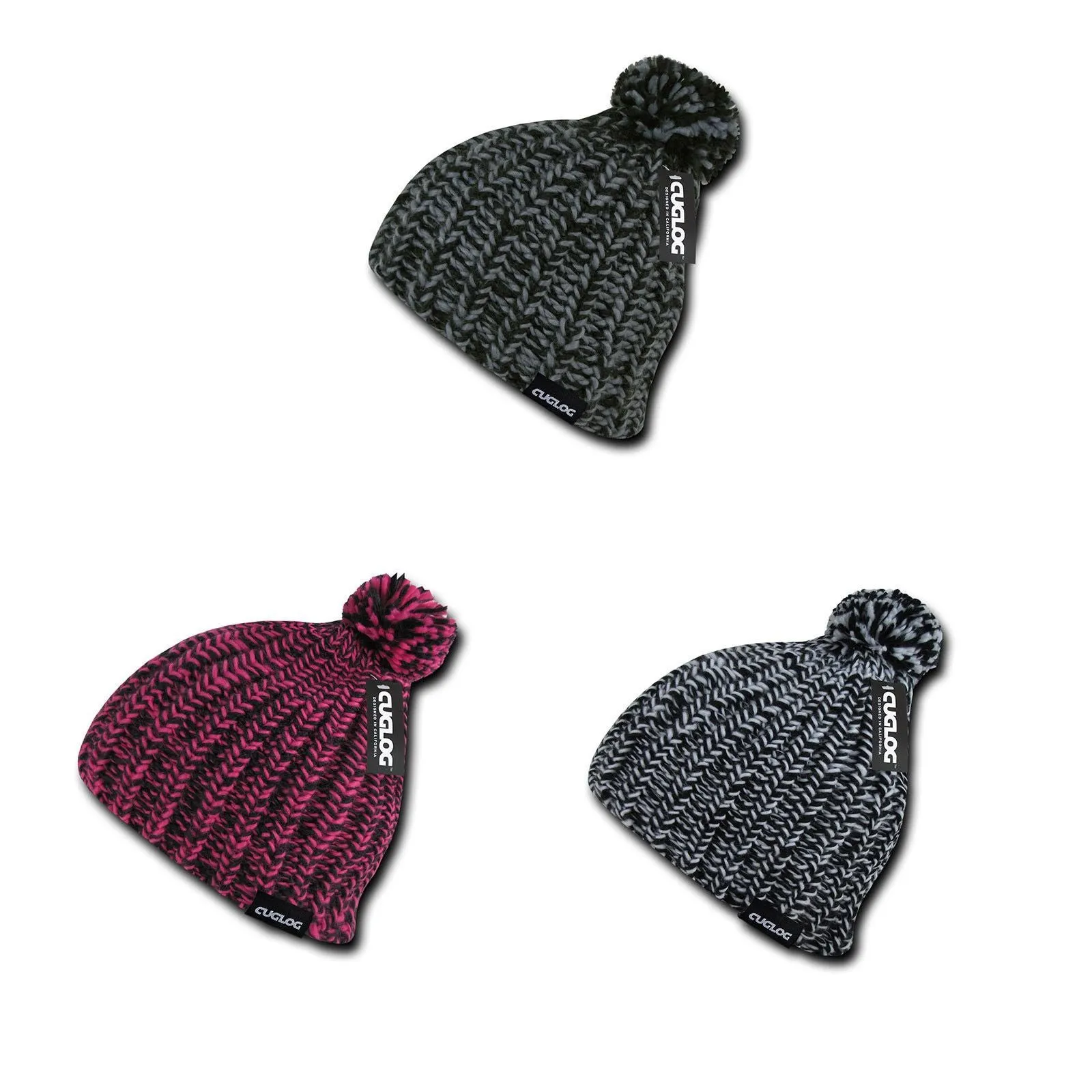 Cuglog Hewitts Beanies Style Winter Cuffed Caps Pom Hats