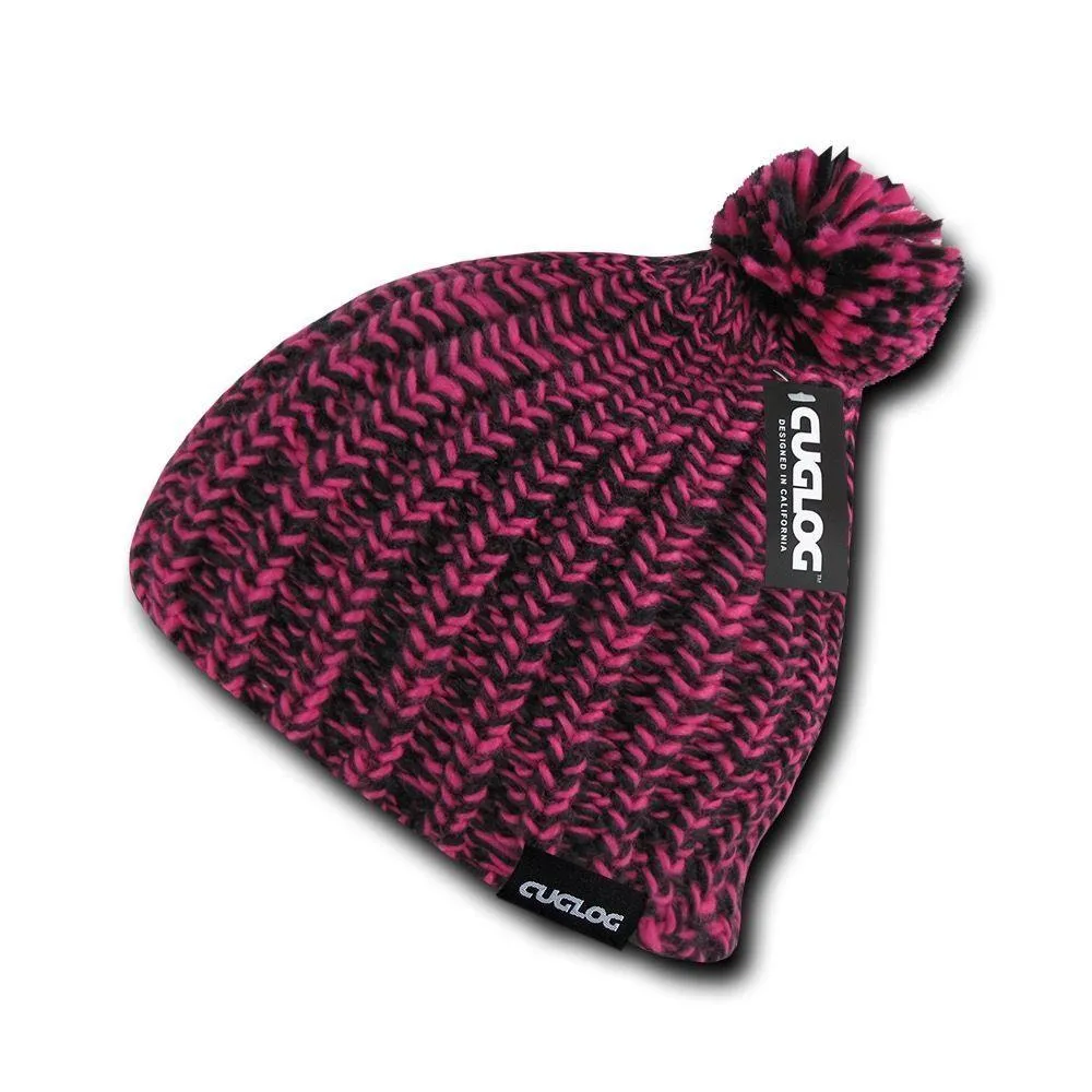 Cuglog Hewitts Beanies Style Winter Cuffed Caps Pom Hats