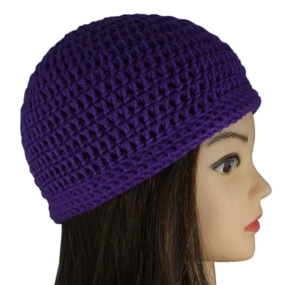 Dark Purple Crochet Beanie Hat Small/Medium - JMCH18SM