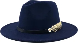 Dcvmvmn Men Women Wide Brim Wool Jazz Fedora Hats Solid Color Panama Hat Party Formal Trilby Hat