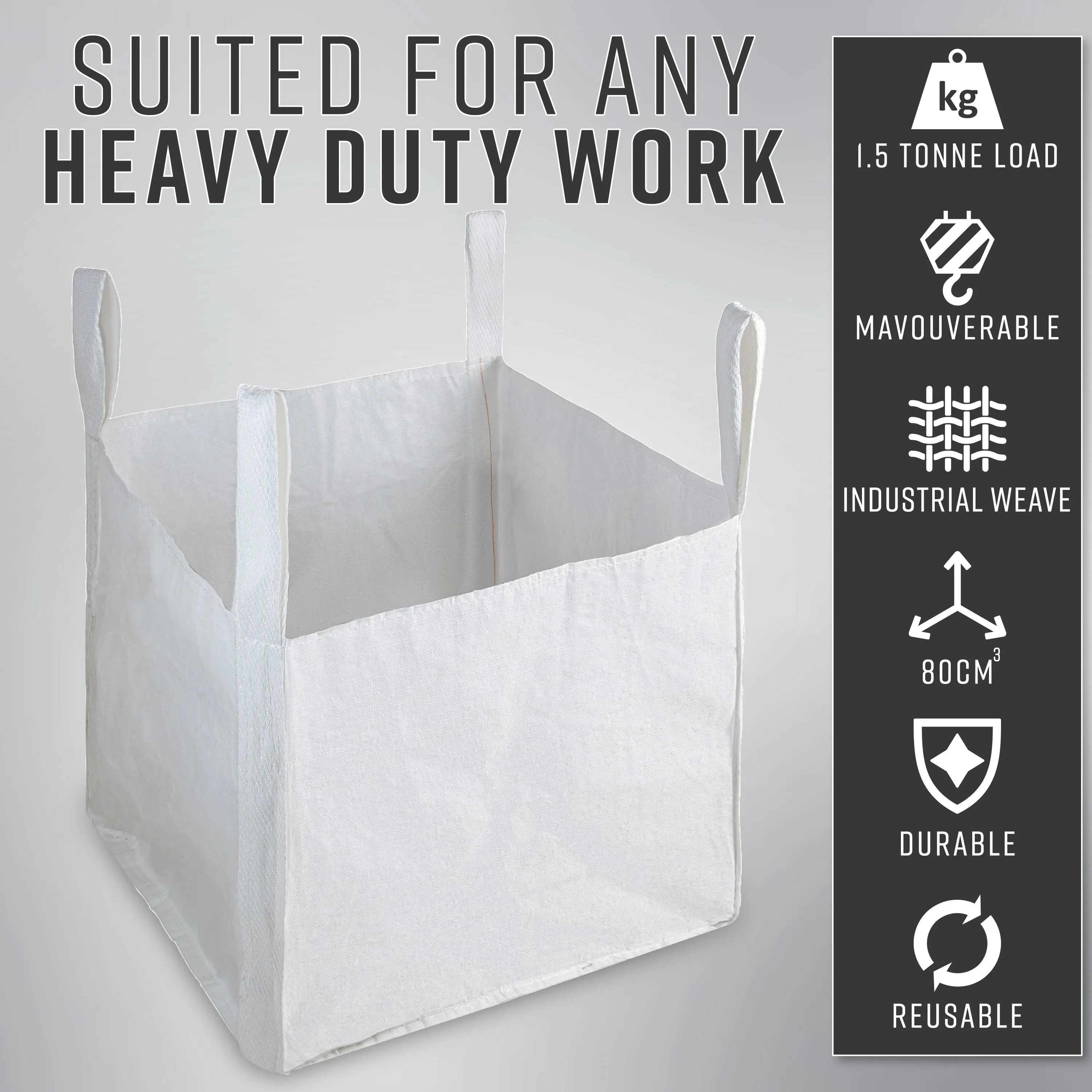 Deco Express Garden Waste Bags - Heavy Duty Bags - White 1.5T - 1 Pack
