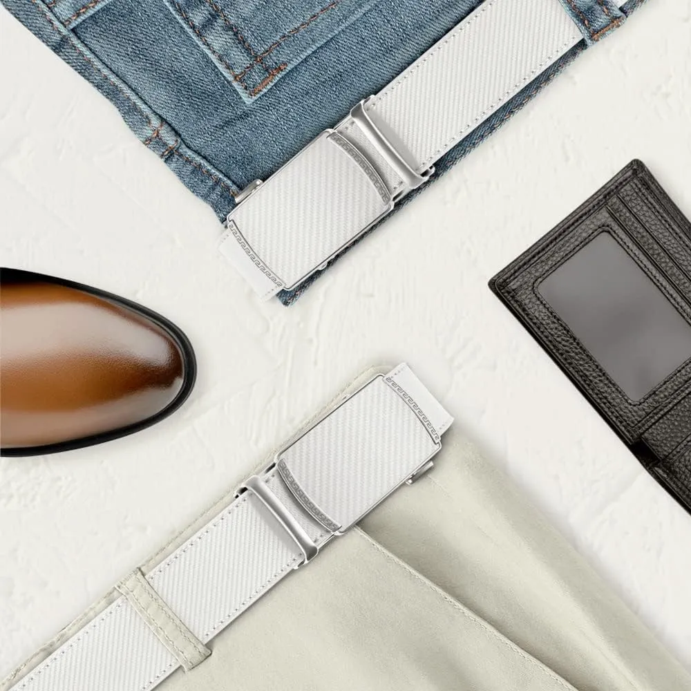 DOOPAI Belt Men, Ratchet Belt Dress Adjustable 1 3/8" Genuine Leather Designer Belt, Size Length Can be Cut, with Gift Box