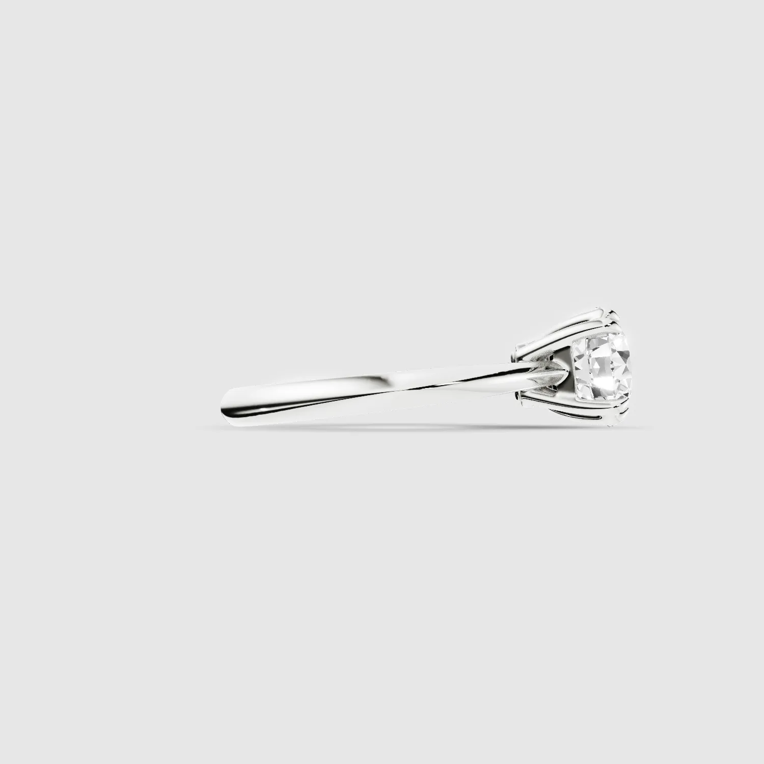 Double Eagle Claw Prong Plain Shank Lab Grown Diamond Solitaire Ring -Round