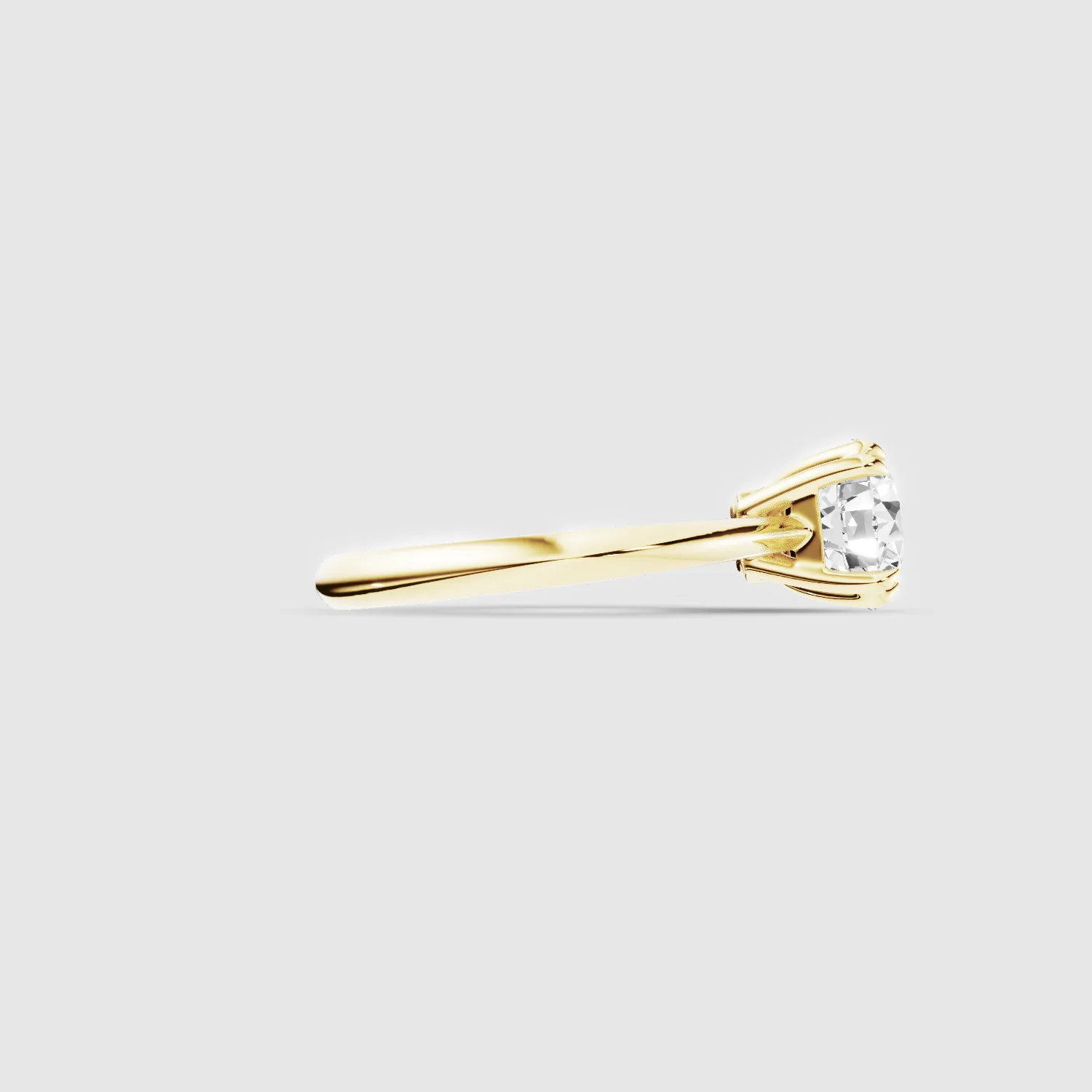 Double Eagle Claw Prong Plain Shank Lab Grown Diamond Solitaire Ring -Round