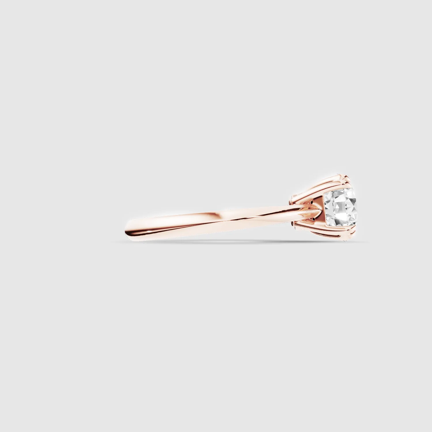Double Eagle Claw Prong Plain Shank Lab Grown Diamond Solitaire Ring -Round