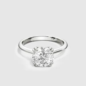 Double Eagle Claw Prong Plain Shank Lab Grown Diamond Solitaire Ring -Round
