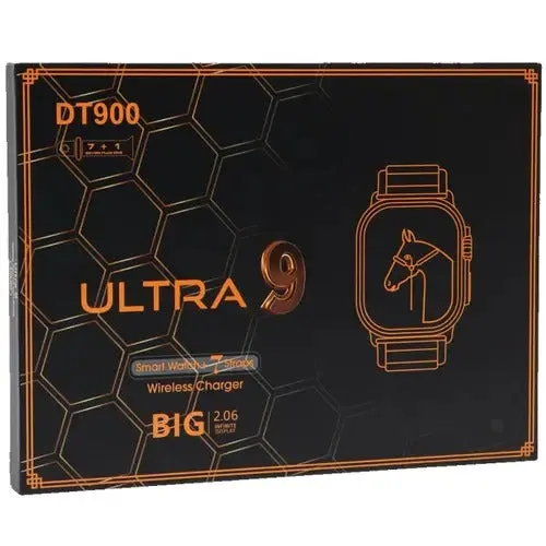 DT900 Ultra Smart Watch 49mm Display Smart Watch With 7 Straps & Crystal Case Dt 900