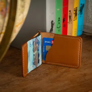 Dunvegan Spring Money Clip Leather Wallet - Tan