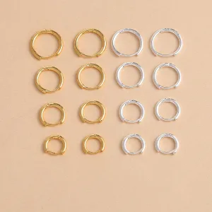 E163 gold huggie hoop earrings for everyday