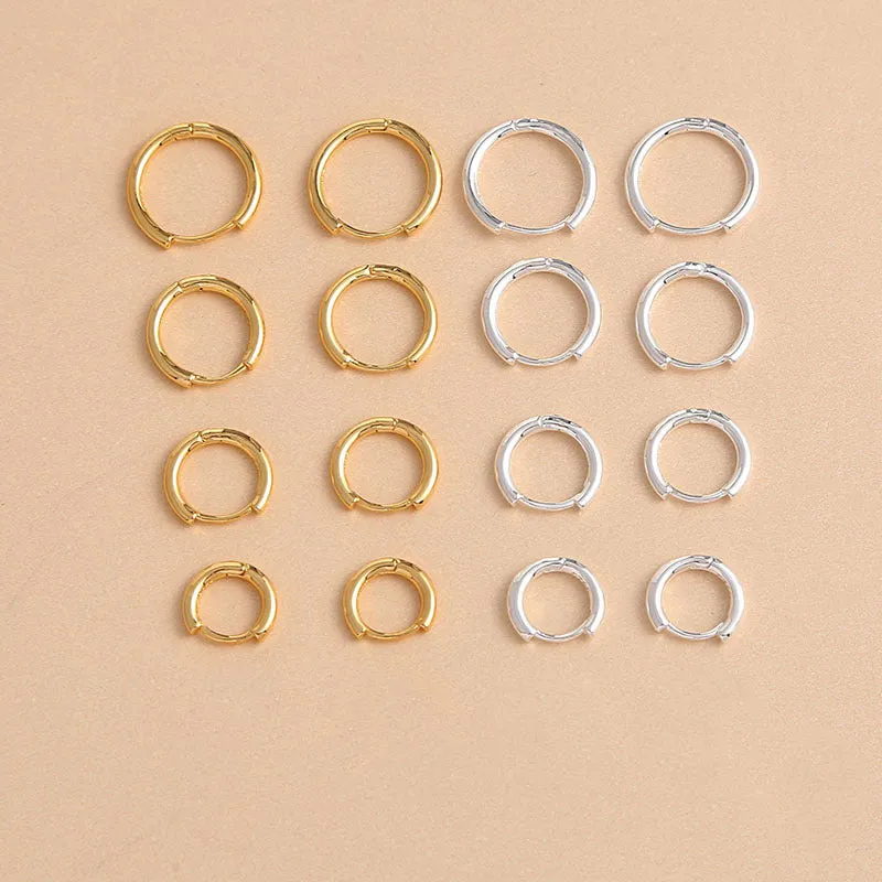 E163 gold huggie hoop earrings for everyday