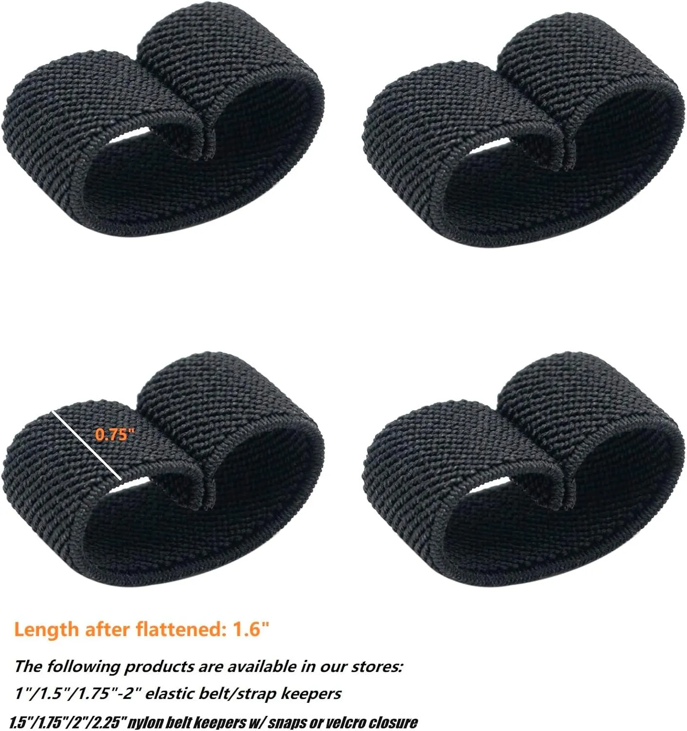 Elastic Belt Keepers Strap Organizers Belt Loop Stays Backpack Straps Holder Retainer Band for 1.5" Wide Belts/Straps
