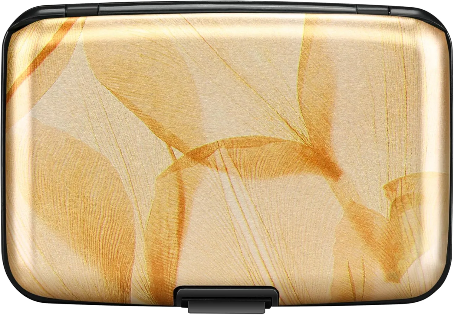 ELFISH Mini RFID Aluminum Wallet Credit Cards Holder Business Card Case Metal ID Case for Men Women(Autumn Leaves)