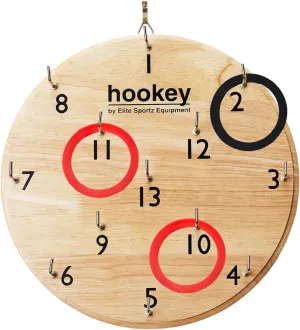 Elite Sportz Equipment Ring Toss Game | Sturdy Wooden Board Set for Indoor & Outdoor Fun | Best Wall Mounted Hook and Ring Game for Adults, Kids, Parties, Family Fun, Camping, Man Caves & Gift Giving