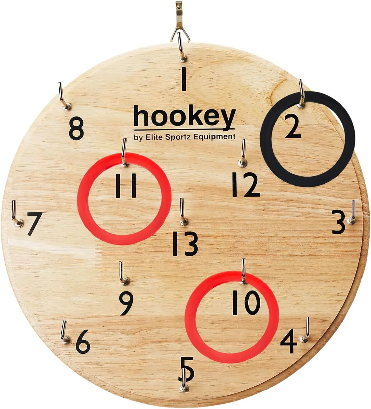 Elite Sportz Equipment Ring Toss Game | Sturdy Wooden Board Set for Indoor & Outdoor Fun | Best Wall Mounted Hook and Ring Game for Adults, Kids, Parties, Family Fun, Camping, Man Caves & Gift Giving