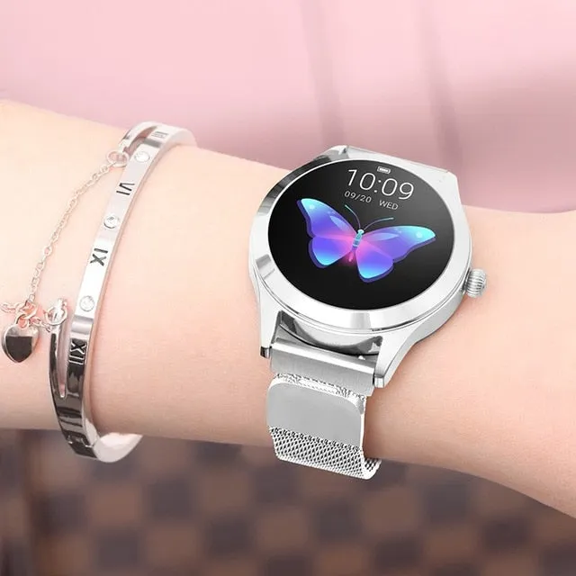 Fashion Smart Watch Women Gold Lovely Bracelet Heart Rate Monitor Sleep Monitor Smartwatch  IP68 Waterproof  Connect IOS Android