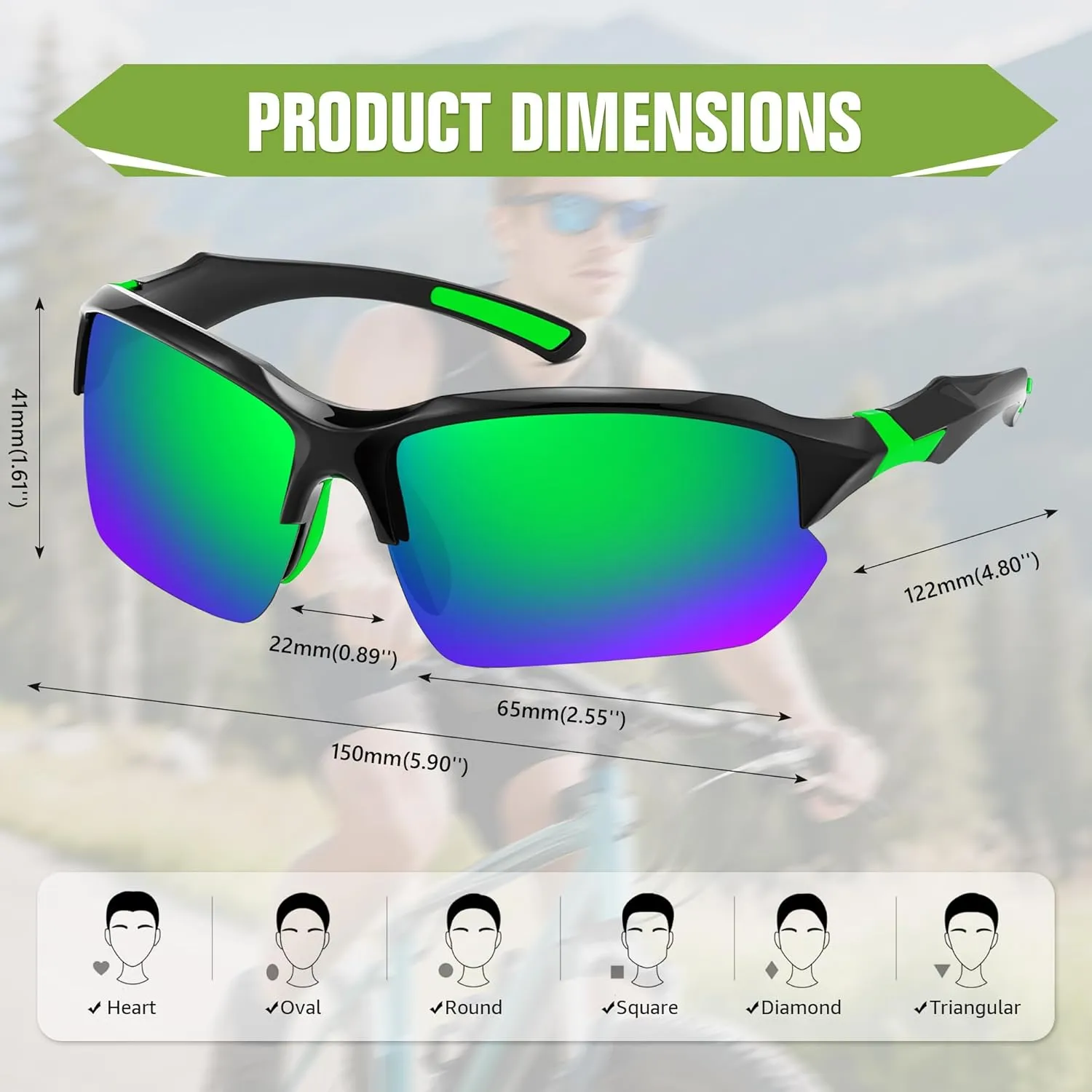 FEISEDY 3pack Sport Polarized Sunglasses for Men Women Fishing Running Baseball Outdoor UV400 Protection B9163