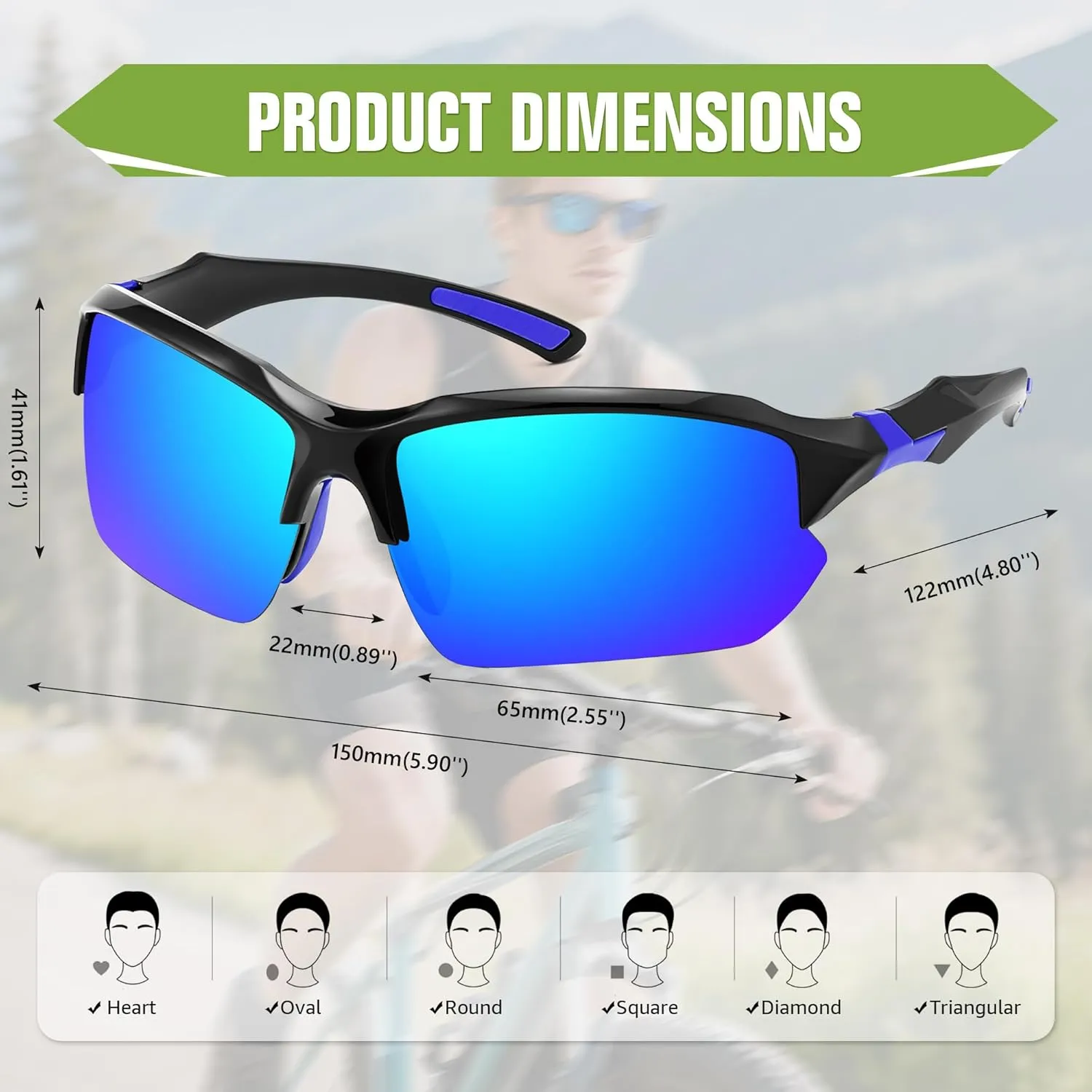 FEISEDY 3pack Sport Polarized Sunglasses for Men Women Fishing Running Baseball Outdoor UV400 Protection B9163