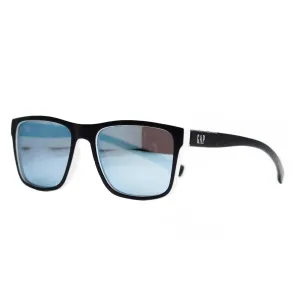GAP Men's Sunglasses - Mirrored Lens Matte Black Rectangular Frame | GAP SGP408 BLA