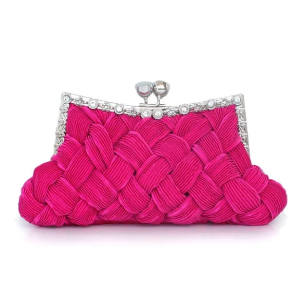 Glamourous Silk With Crystal/Rhinestone Glitter Adjustable Wallets & Accessories