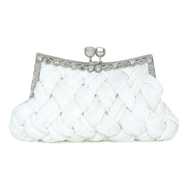 Glamourous Silk With Crystal/Rhinestone Glitter Adjustable Wallets & Accessories