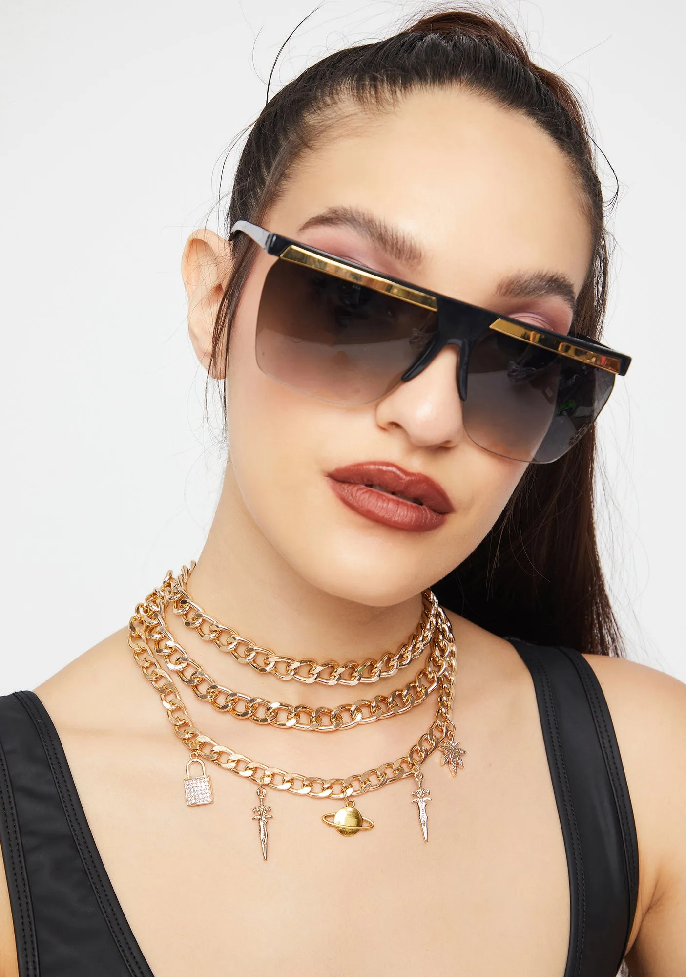 Gold Galactic Gal Layered Chain Necklace