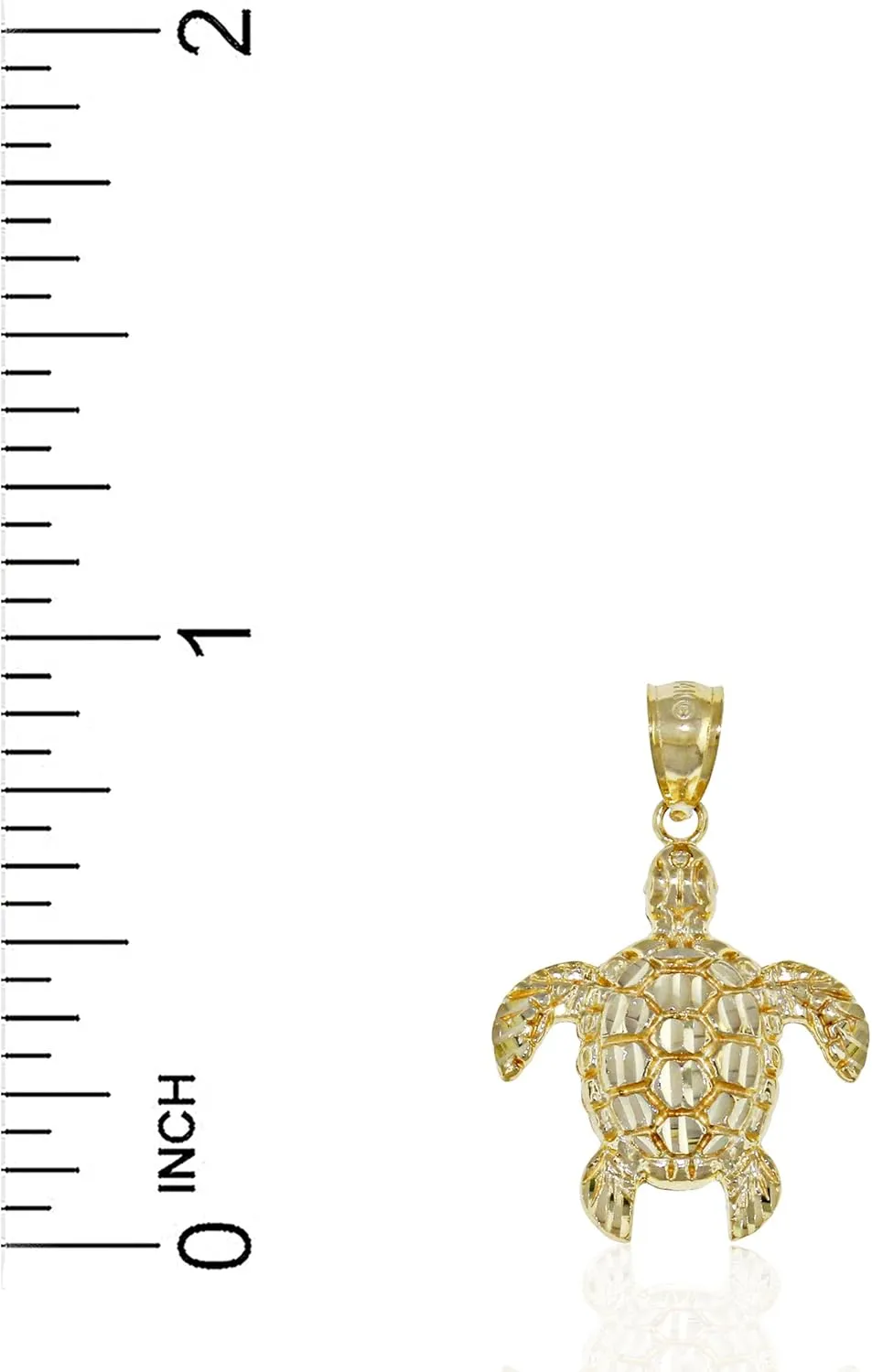 Gold Mini Turtle Charm - 10 Karat Solid Gold - Turtle Pendant