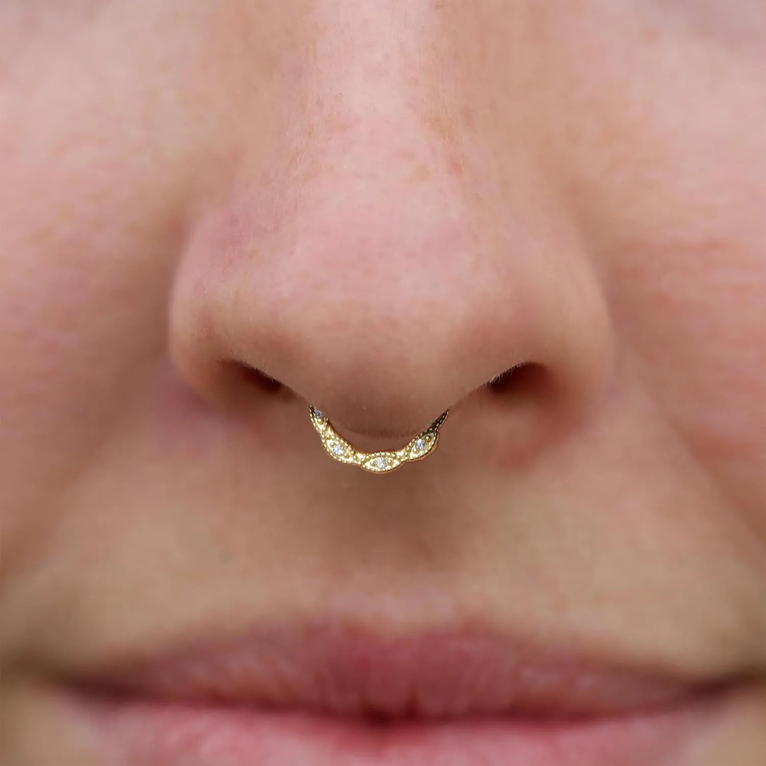 Gold Nose Rings Hoops 316L Surgical Steel Flower Nose Ring Silver Septum Rings 16g Clicker Daith Hinged Piercing Jewelry Gifts 1.2 * 8mm