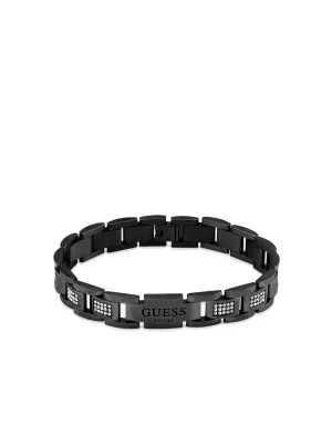 Gunmetal Logo Flat Chain Bracelet