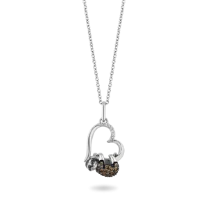 Hallmark Fine Jewelry Sloth Love Pendant in Sterling Silver with Champagne & White Diamonds