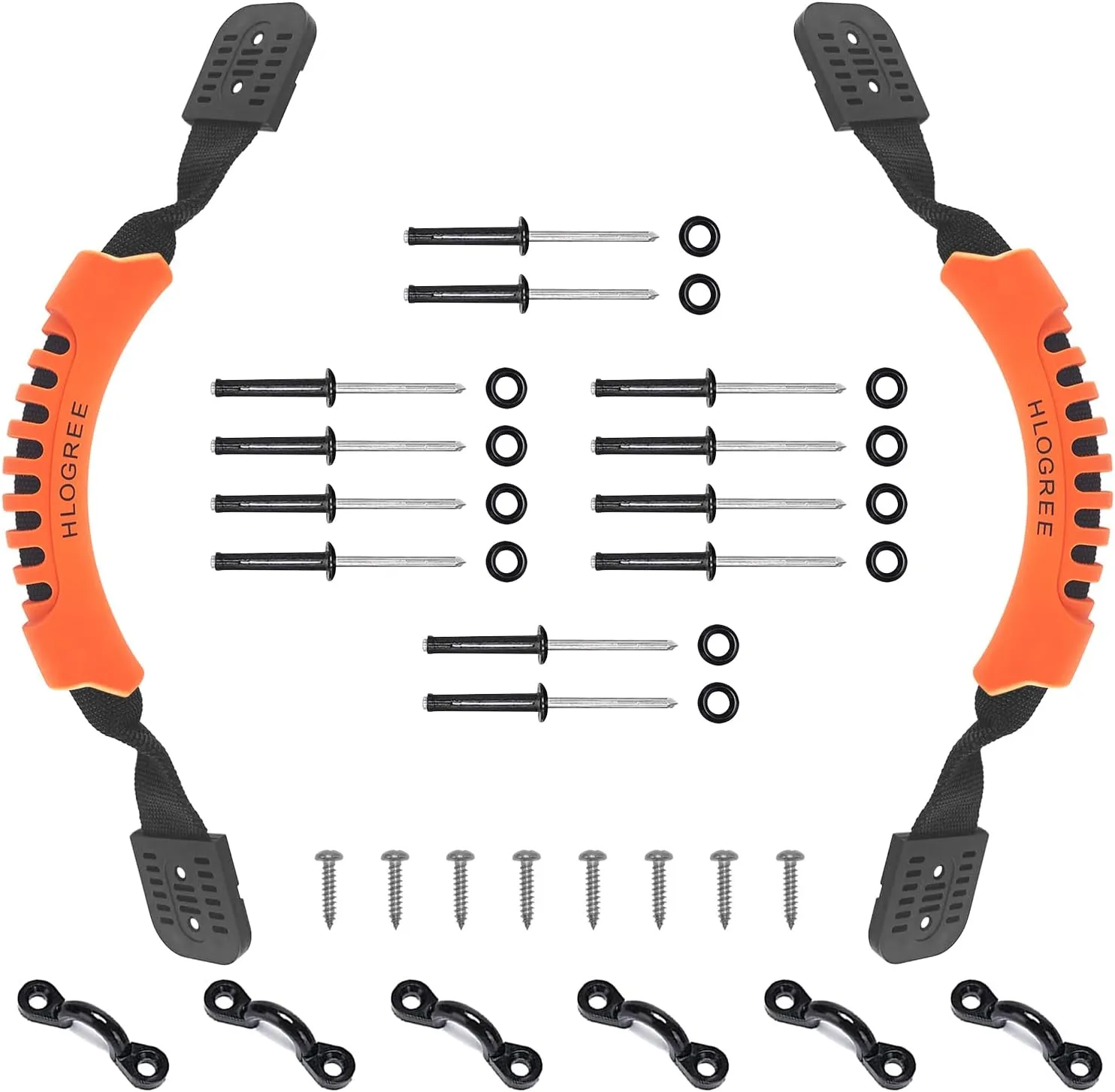 HLOGREE Kayak Handles 2/4 Pack,Kayak Carry Handle with Rivets,Kayak Replacement Handles,Kayak Handles for Emotion/Pelican/Hobie/Lifetime/sit on top/Ocean/Wilderness Accessories,Kayak Parts
