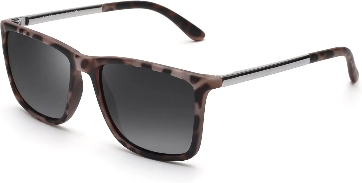 JIM HALO Polarized Driving Sunglasses Retro Square UV protection Classic Sun Glasses Men