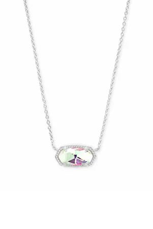 Kendra Scott: Elisa Silver Pendant Necklace - Dichroic Glass