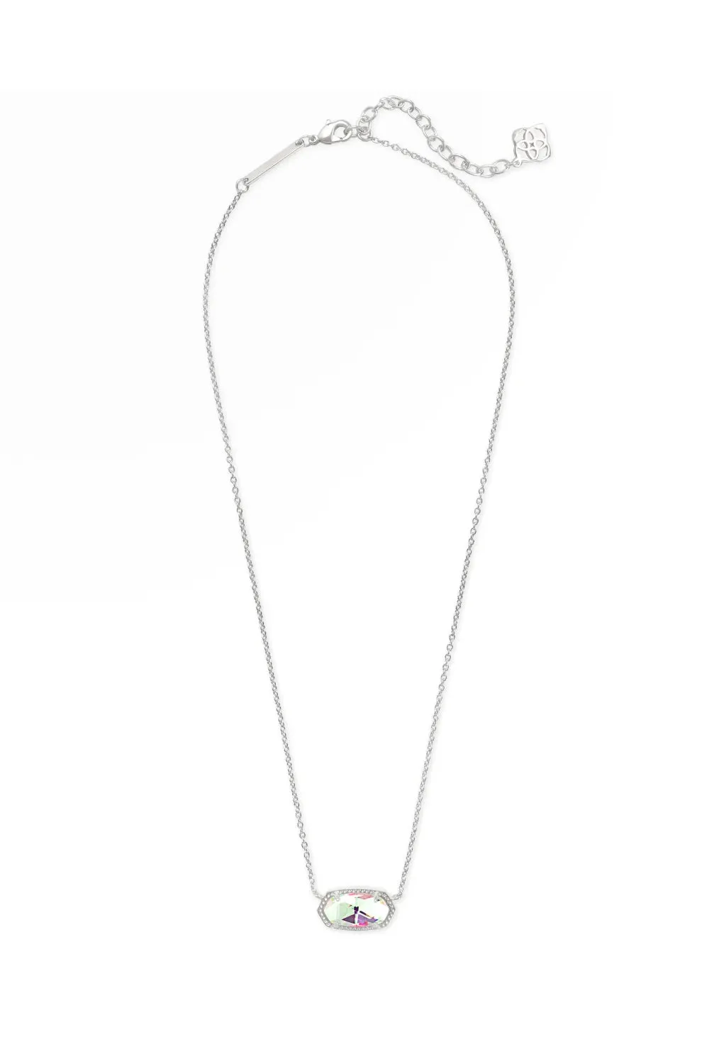 Kendra Scott: Elisa Silver Pendant Necklace - Dichroic Glass