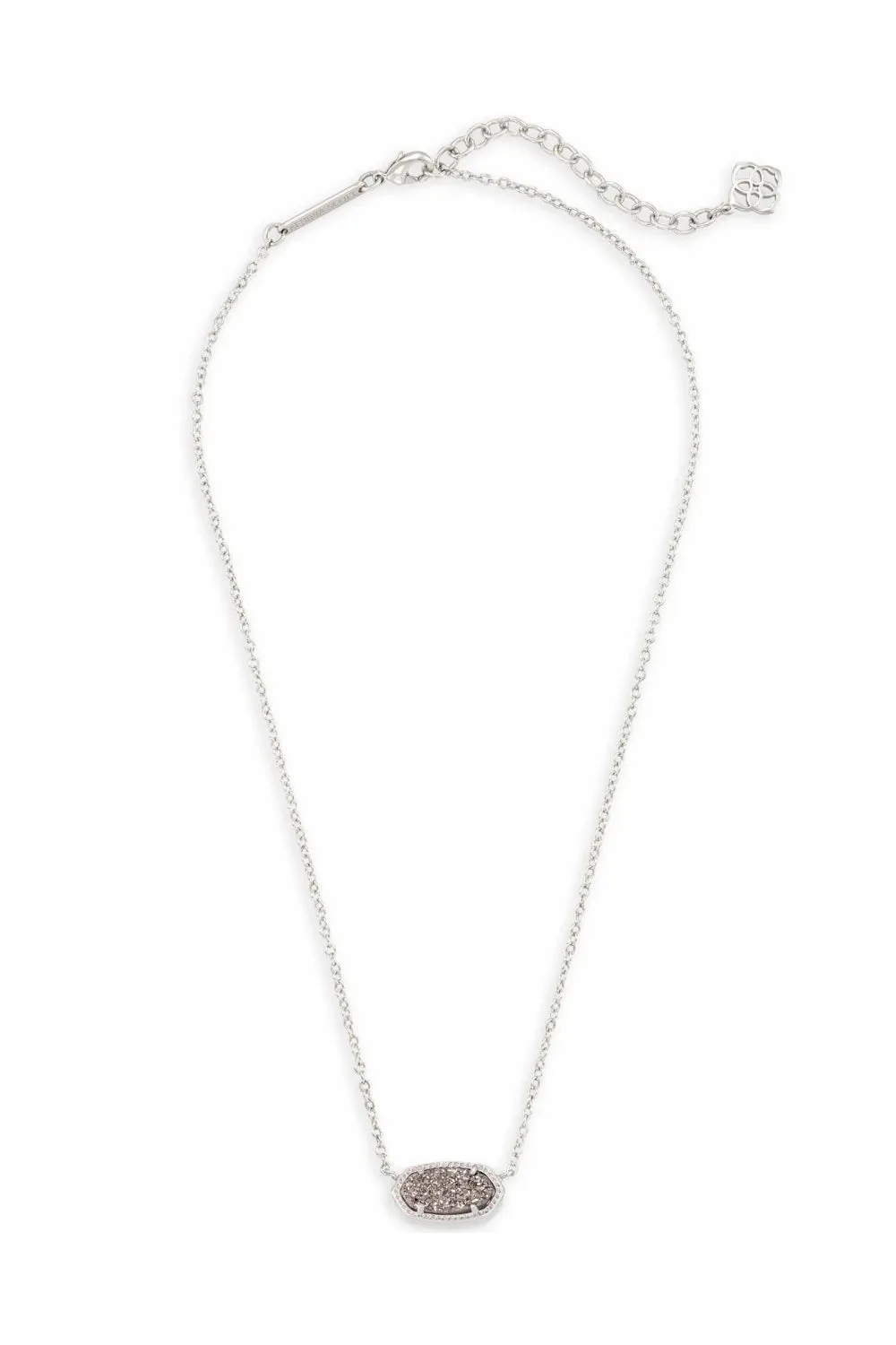 Kendra Scott: Elisa Silver Pendant Necklace - Platinum Drusy