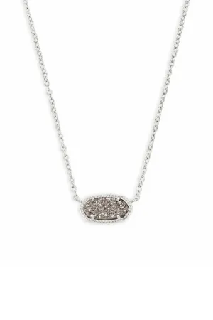 Kendra Scott: Elisa Silver Pendant Necklace - Platinum Drusy