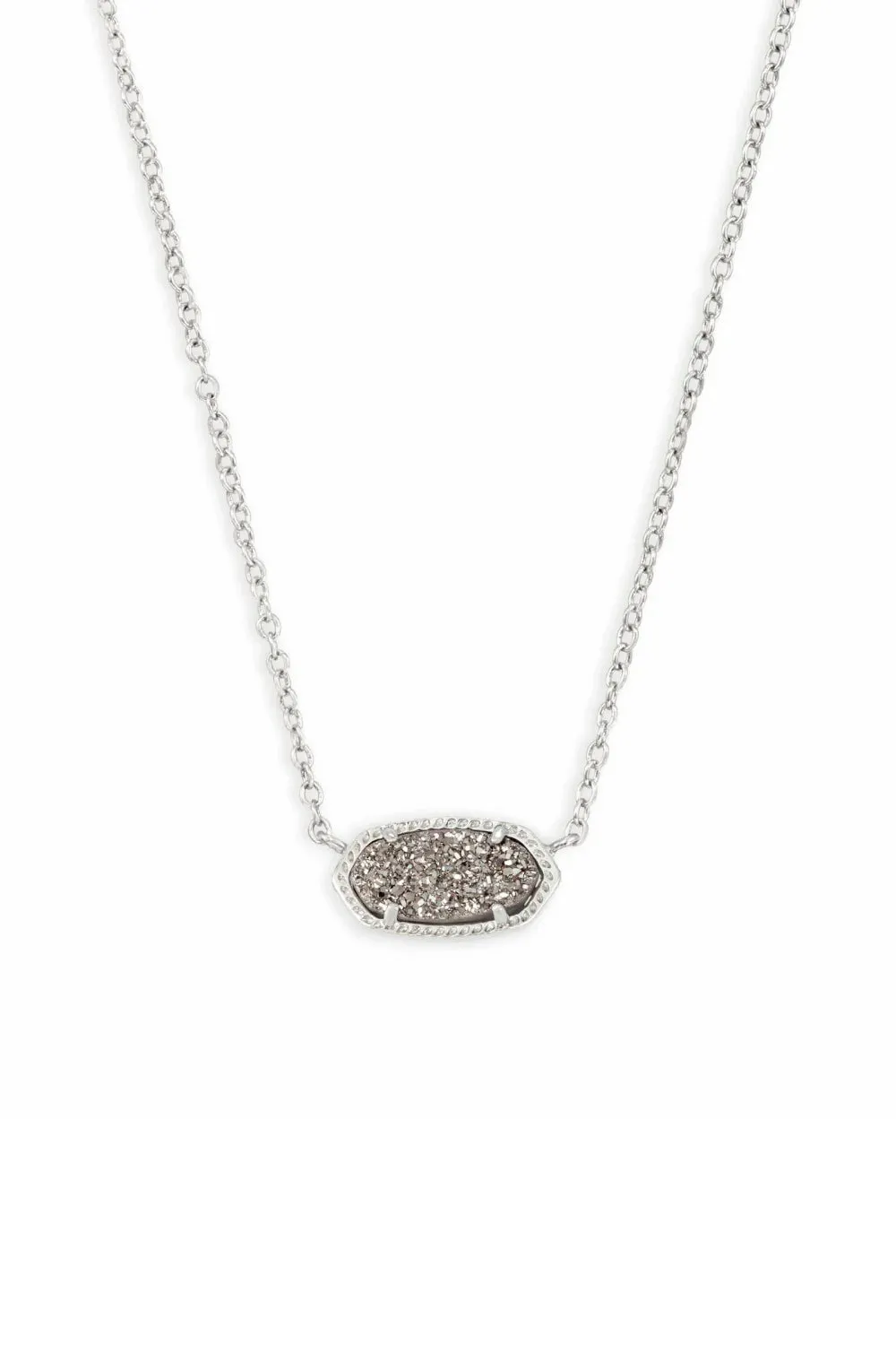 Kendra Scott: Elisa Silver Pendant Necklace - Platinum Drusy