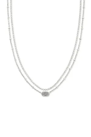 Kendra Scott: Emilie Silver Multi Strand Necklace - Platinum Drusy