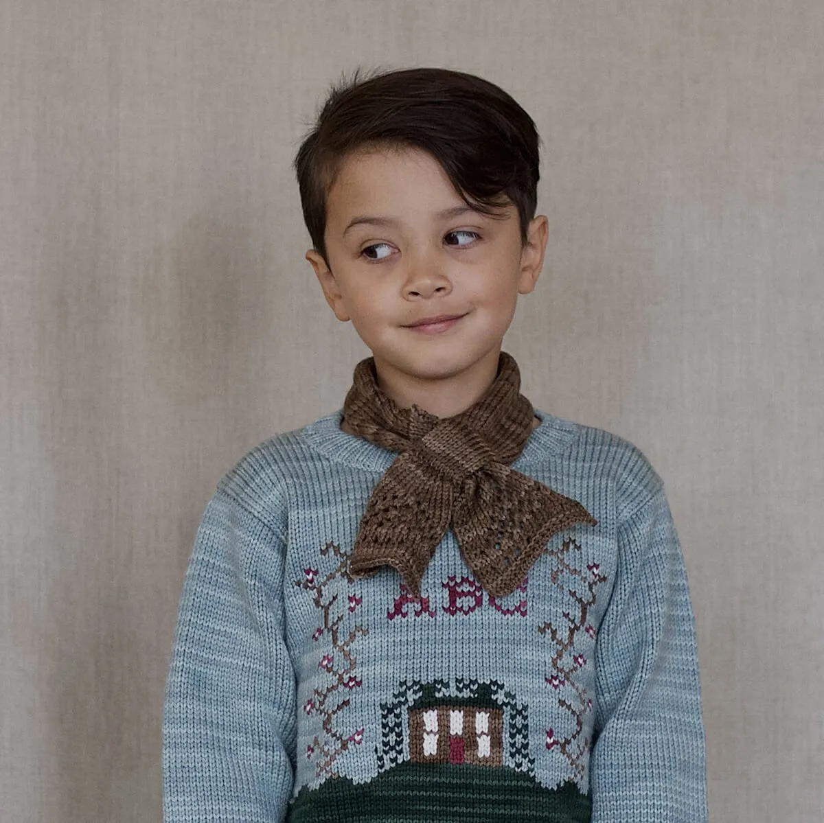 Lace Keyhole Scarf Cocoa by Iver & Isla