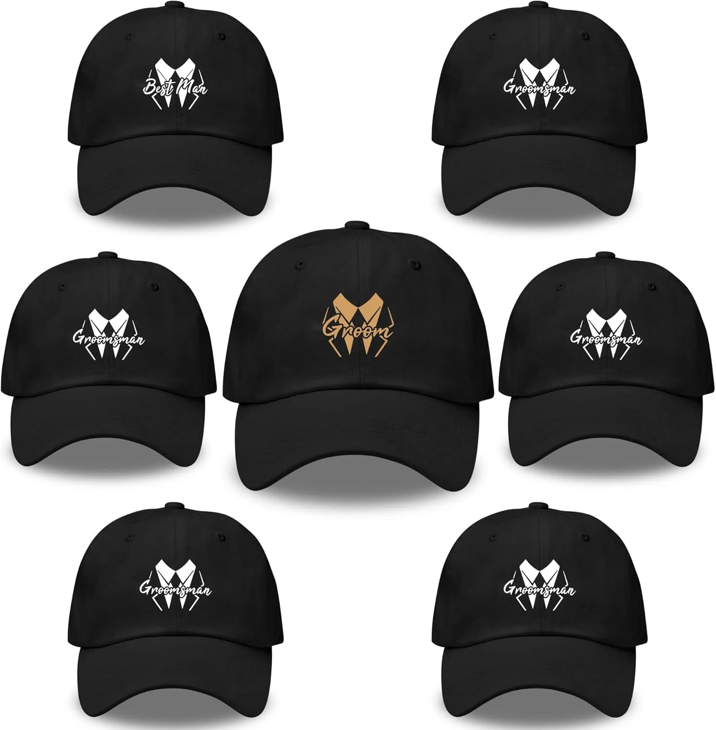 LADY&HOME Bachelor/Bachelorette Party Baseball Hats Set, Embroidered Adjustable Cotton Truck Caps