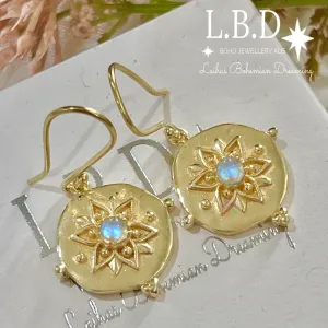 Laihas Large Vera May Gold Moonstone Earrings